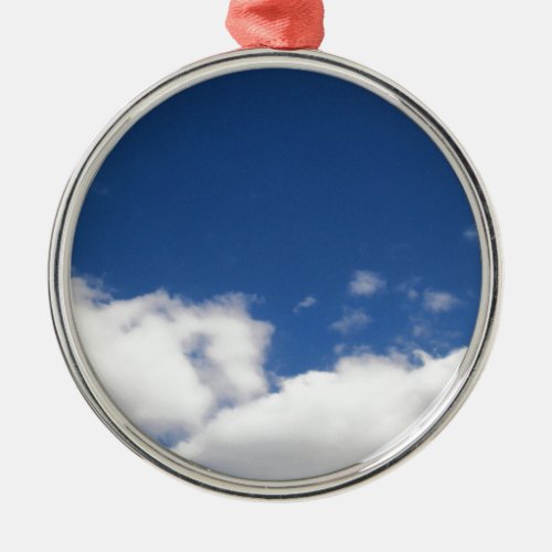 Blue Sky  White Clouds Metal Ornament