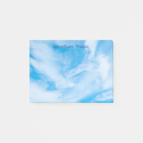 Blue Sky White Clouds Modern Elegant Professional Post_it Notes