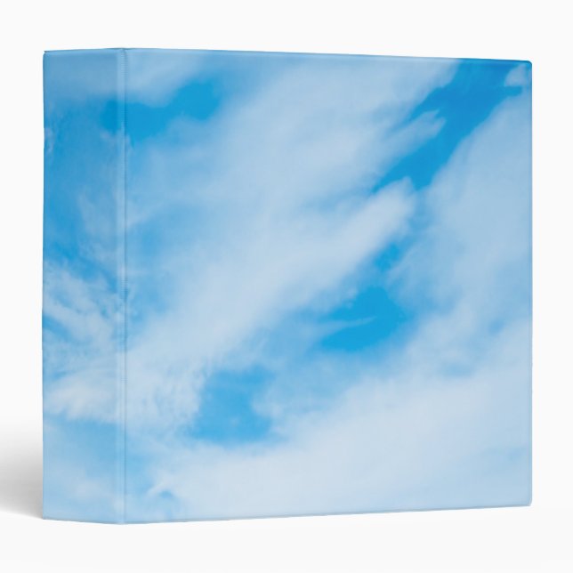 Blue Sky White Clouds Modern Elegant Template 3 Ring Binder (Front/Spine)