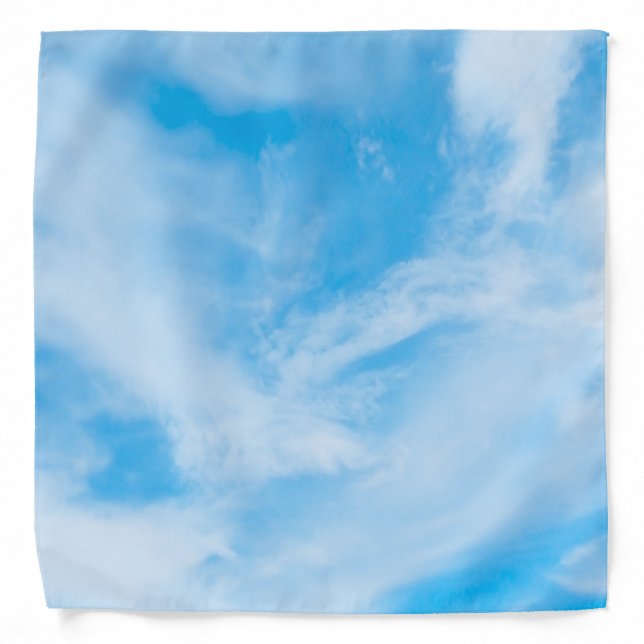 Blue Sky White Clouds Nature Elegant Template Bandana (Front)