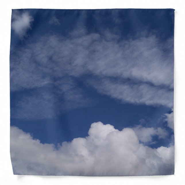 Blue sky white clouds on a bandana (Front)