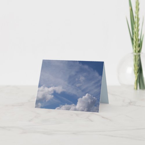 Blue sky white clouds on a Sympathy card