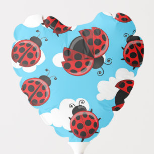 Blue Sky White Clouds Red Ladybug Beetle Balloon
