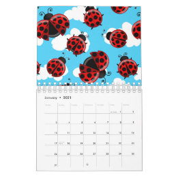 Blue Sky White Clouds Red Ladybug Beetle Calendar
