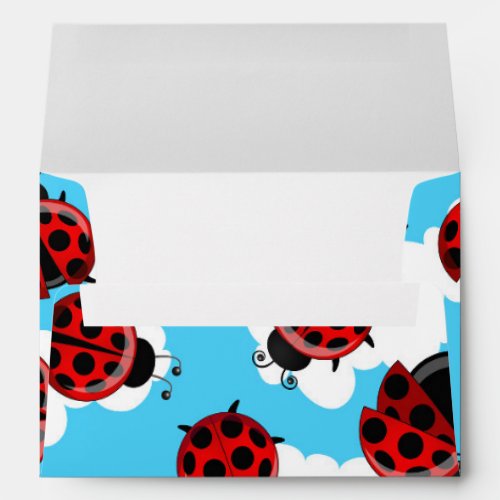 Blue Sky White Clouds Red Ladybug Beetle Envelope