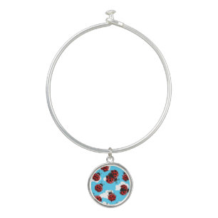 Blue Sky White Clouds Red Ladybug Beetle Insect Bangle Bracelet