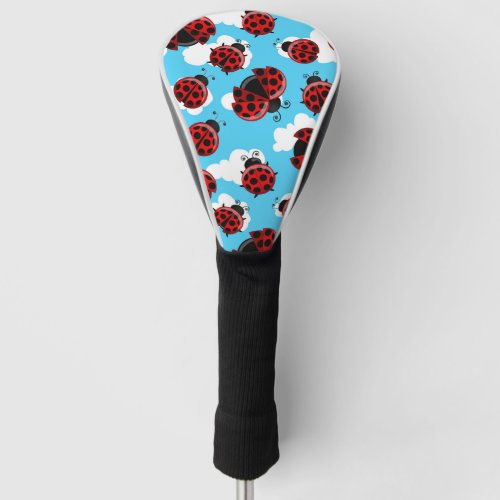 Blue Sky White Clouds Red Ladybug Beetle Insect Golf Head Cover