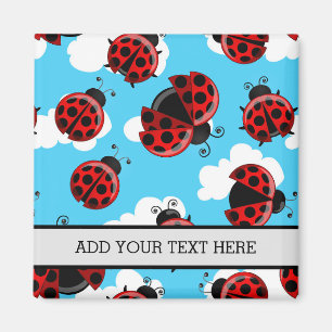 Blue Sky White Clouds Red Ladybug Beetle Insect Magnet