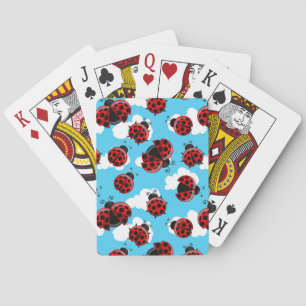 Blue Sky White Clouds Red Ladybug Beetle Poker Cards