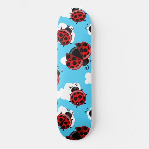 Blue Sky White Clouds Red Ladybug Beetle Skateboard