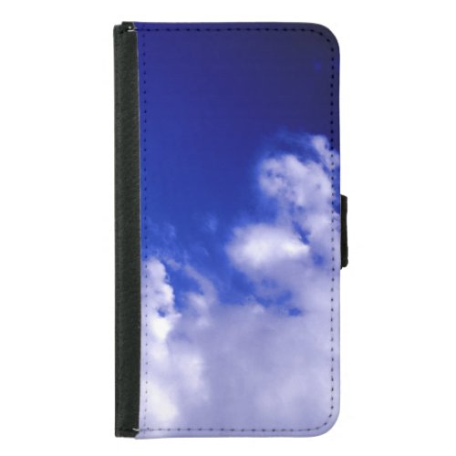 Blue Sky  White Clouds Samsung Galaxy S5 Wallet Case