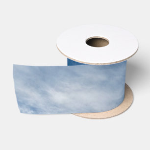 Blue Sky White Clouds  Satin Ribbon