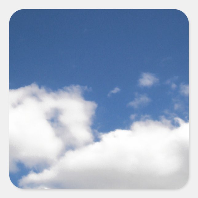 Blue Sky & White Clouds Square Sticker (Front)