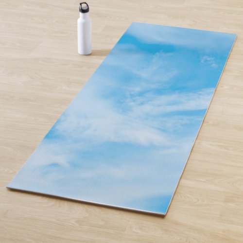 Blue Sky White Clouds Trendy Elegant Template Yoga Mat