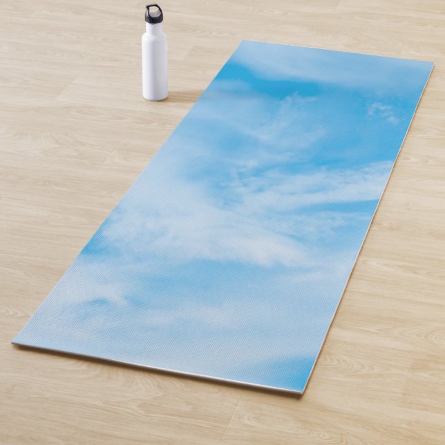 Blue Sky White Clouds Trendy Elegant Template Yoga Mat (In Situ)