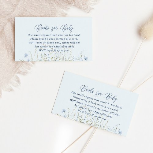 Blue Sky Wildflowers Book for Baby Baby Shower Enclosure Card