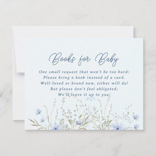 Blue Sky Wildflowers Book for Baby Baby Shower RSVP Card