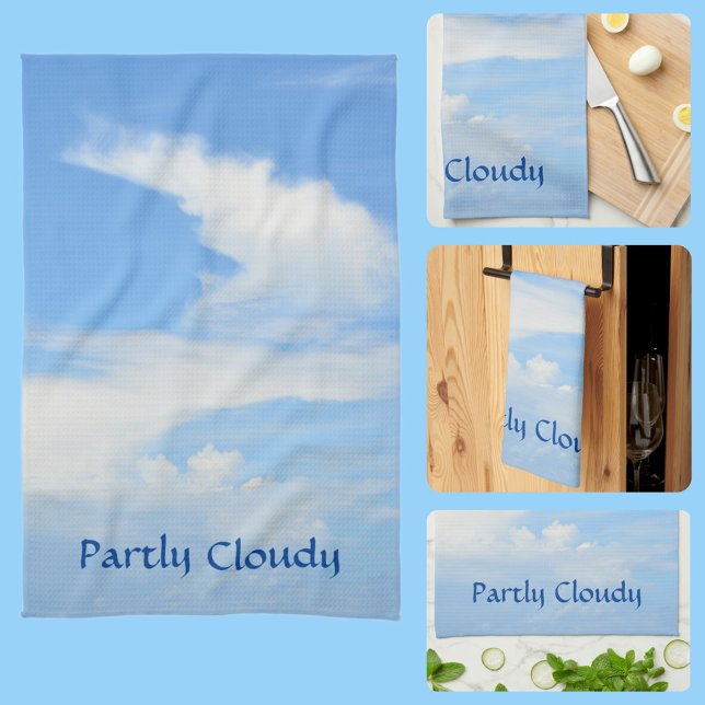 Blue Sky with a Swirling White Cloud Kitchen Towel (Creator Uploaded)
