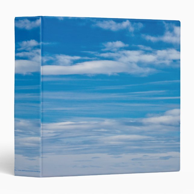 Blue Sky With Cloud Streaks 3 Ring Binder (Front/Spine)