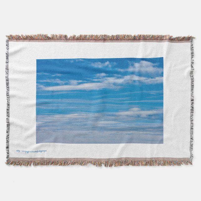 Blue Sky With Cloud Streaks Throw Blanket (Front)