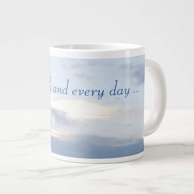 Blue Sky With Clouds Large Coffee Mug (Front Right)