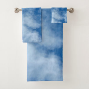 Blue Sky with Clouds Nature Photography Bath Towel Set