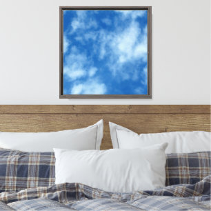 Blue Sky with Clouds Nature Photography Canvas Print
