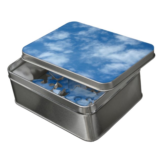 Blue Sky with Clouds Nature Photography Jigsaw Puzzle (Lid Open)