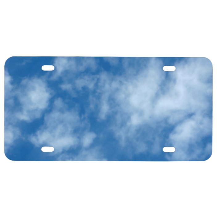 Blue Sky with Clouds Nature Photography License Plate
