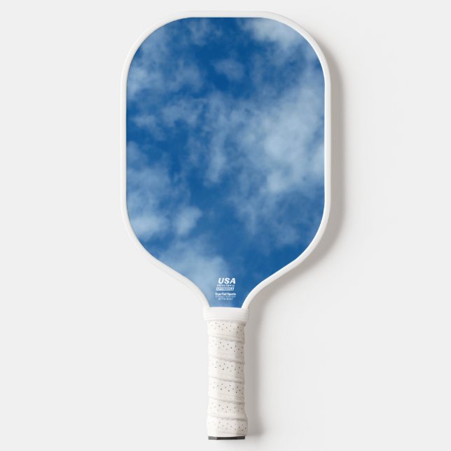 Blue Sky with Clouds Nature Photography Pickleball Paddle (Front)