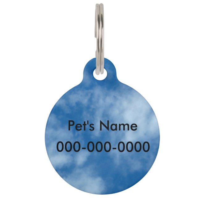 Blue Sky with Clouds Pet ID Tag (Back)