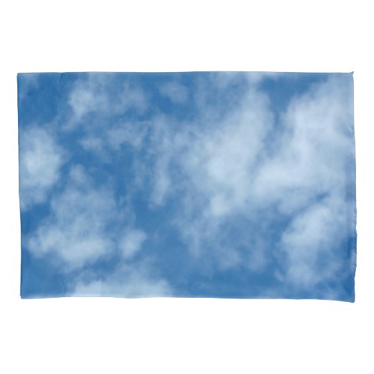 blue sky with clouds photo pillowcase zazzle com