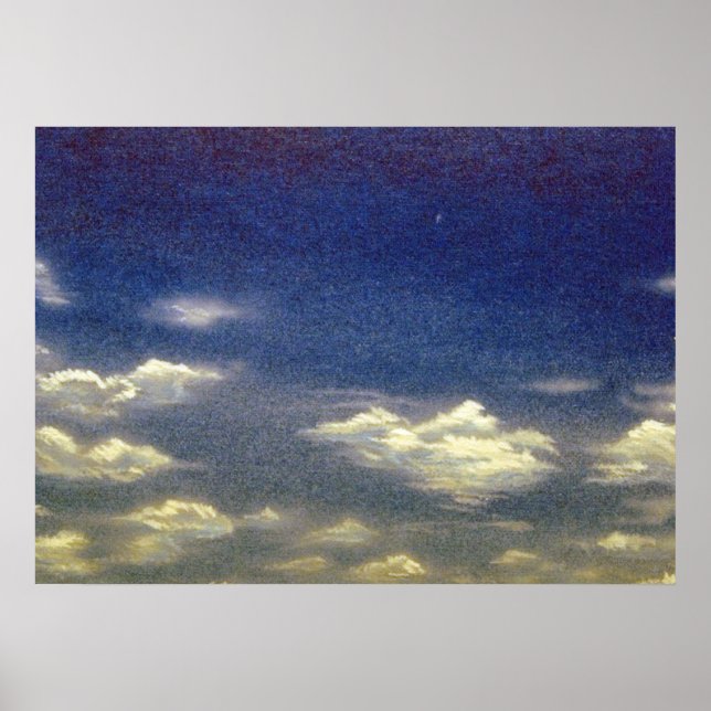 Blue Sky with Cotton Like Clouds Poster (Front)