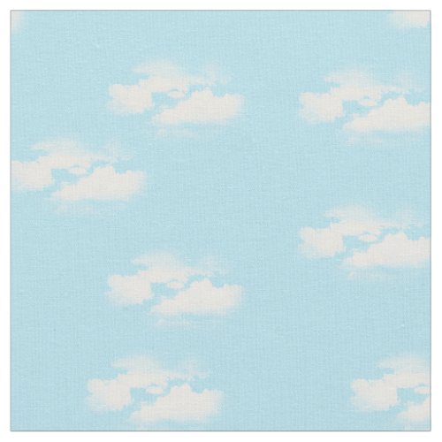 Blue sky with fluffy clouds fabric