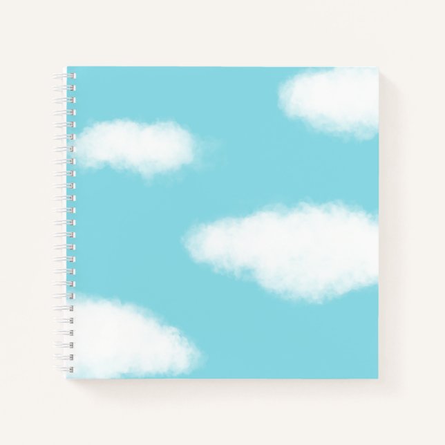 Blue Sky with Fluffy Clouds Notebook (Front)