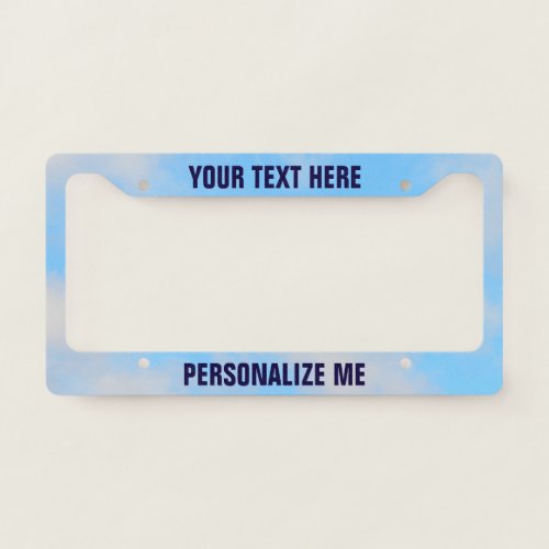 Blue Sky with Fluffy White Clouds Photograph License Plate Frame