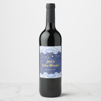 Blue Sky with Haning Stars - Wine Label