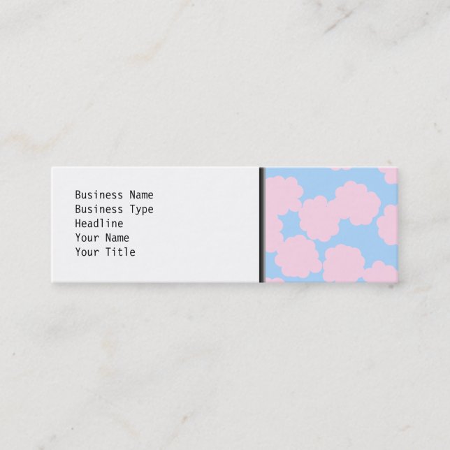 Blue Sky with Pink Clouds Pattern. Mini Business Card (Front)