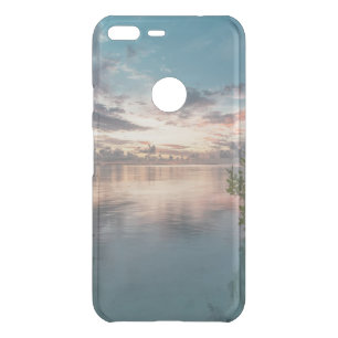 blue sky with red and dark clouds reflected on sea uncommon google pixel XL case