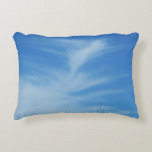 Blue Sky with White Clouds Abstract Nature Photo Accent Pillow