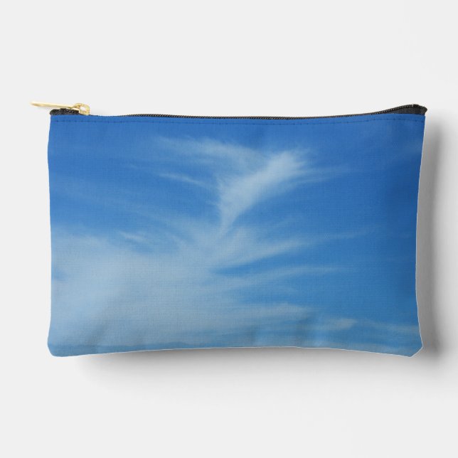 Blue Sky with White Clouds Abstract Nature Photo Accessory Pouch (Front)