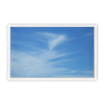 Blue Sky with White Clouds Abstract Nature Photo Acrylic Tray