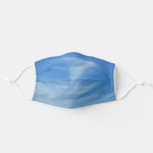 Blue Sky with White Clouds Abstract Nature Photo Adult Cloth Face Mask (Front, Unfolded)
