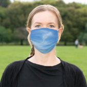 Blue Sky with White Clouds Abstract Nature Photo Adult Cloth Face Mask (Outside)