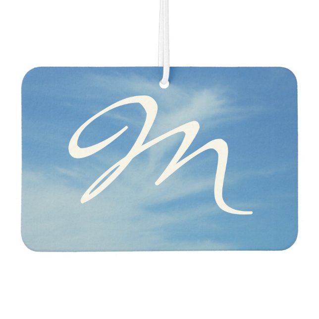Blue Sky with White Clouds Abstract Nature Photo Air Freshener (Front)