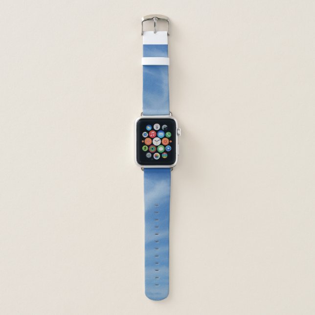 Blue Sky with White Clouds Abstract Nature Photo Apple Watch Band (Front)