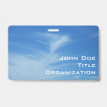 Blue Sky with White Clouds Abstract Nature Photo Badge