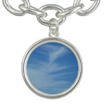 Blue Sky with White Clouds Abstract Nature Photo Bracelet