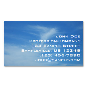 Blue Sky with White Clouds Abstract Nature Photo Business Card Magnet