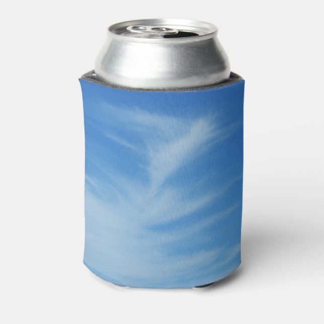 Blue Sky with White Clouds Abstract Nature Photo Can Cooler (Can Back)